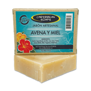 Handmade Oatmeal and Honey soap from Caribbean Soaps with natural ingredients.