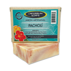 Handmade Patchouly soap from Caribbean Soaps. We use only all natural patchouly essential oil.Will leave a wonderful lingering aroma on your skin. Known for its ability to promote skin regeneration as well as to reduce skin inflammation. Full size 4.25 oz. bar. Made in Puerto Rico.